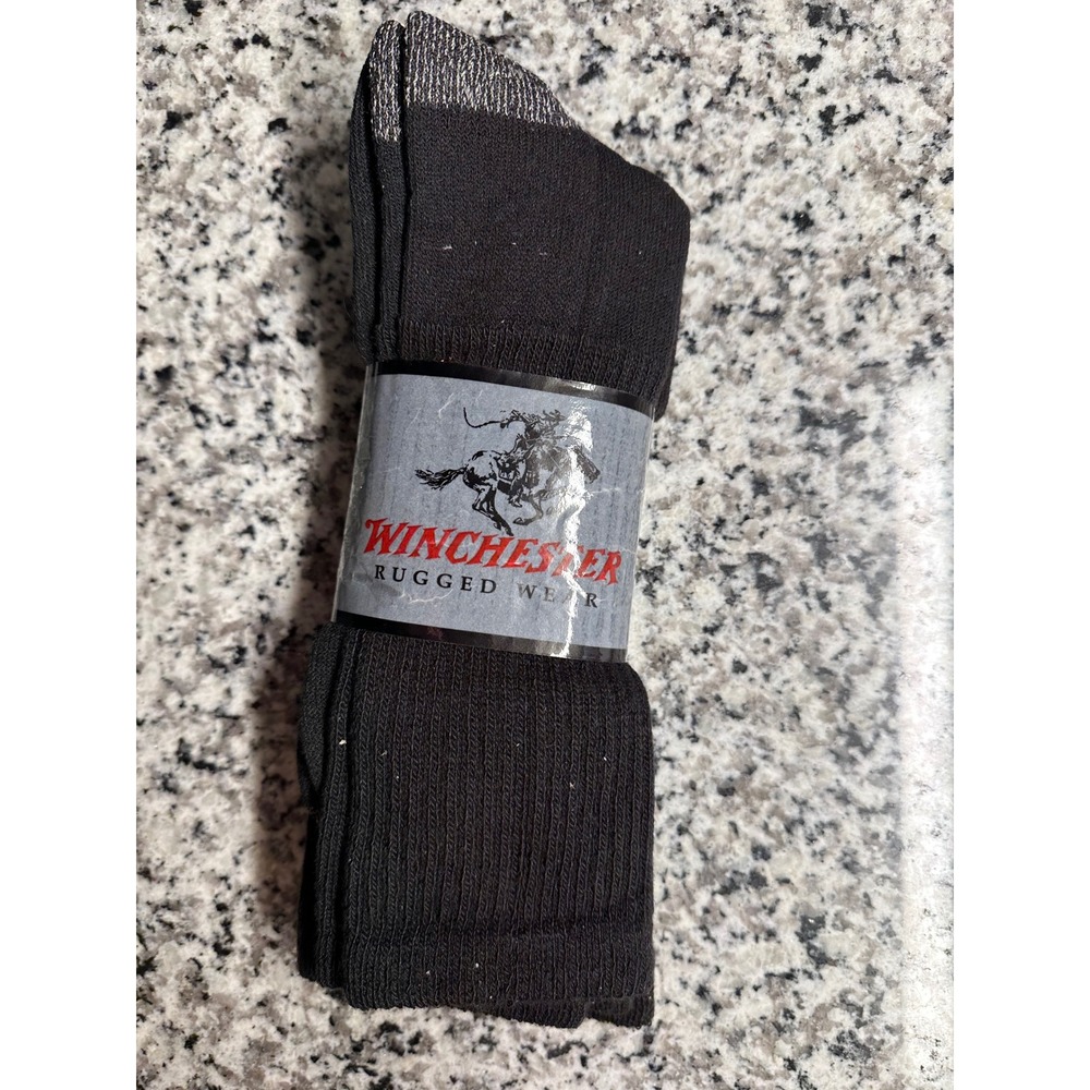 Winchester Rugged Wear Black Crew Socks 10-13‎ 3 Pack